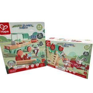 Hape Green Planet Explorers Playset NIB Kids Multi New Solar & Fire Rescue Lot
